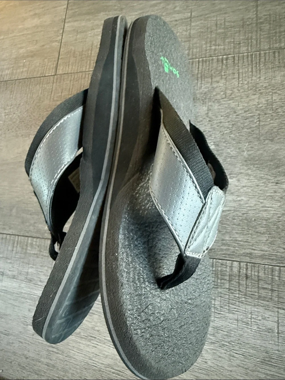 Sanuk Men's Flip Flops Thong Sandals Size 7 Grey Color